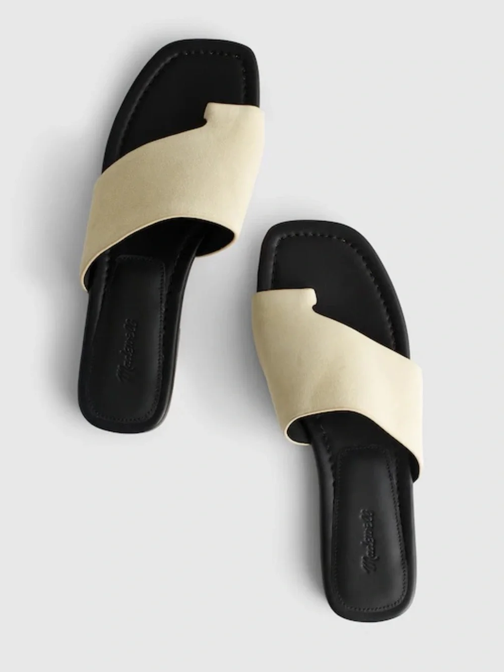 $98 msrp NWT Madewell Maycie suede toe loop sandal 7.5 in cream
